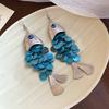 Personality Imitation Shell Tassel Earrings Elegant Dangle Earrings Fish-shaped Earrings  Festival