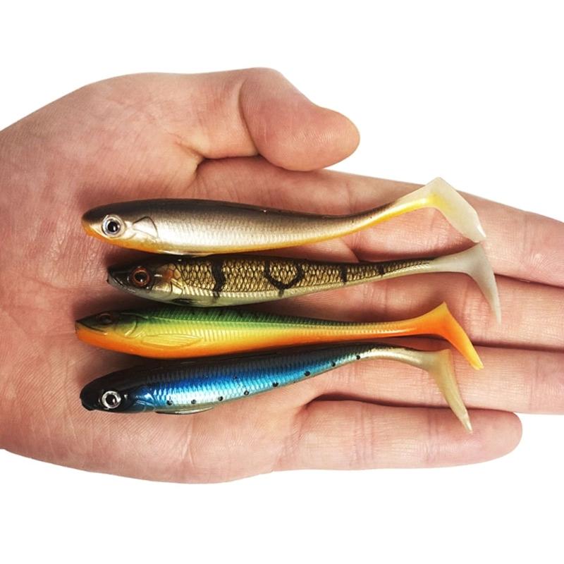 7 шт. Мягкие рыболовные приманки Искусственные наживки Swimbait с лопастным хвостом Рыболовная приманка для форели судака Swim Baits 10 см