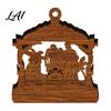 Multi Purpose Wood Decor 3D Wooden Light Up Christmas Ornament Layered House Tree Snowman Art Nativity Scene Hanging Decoration for Xmas Tree,