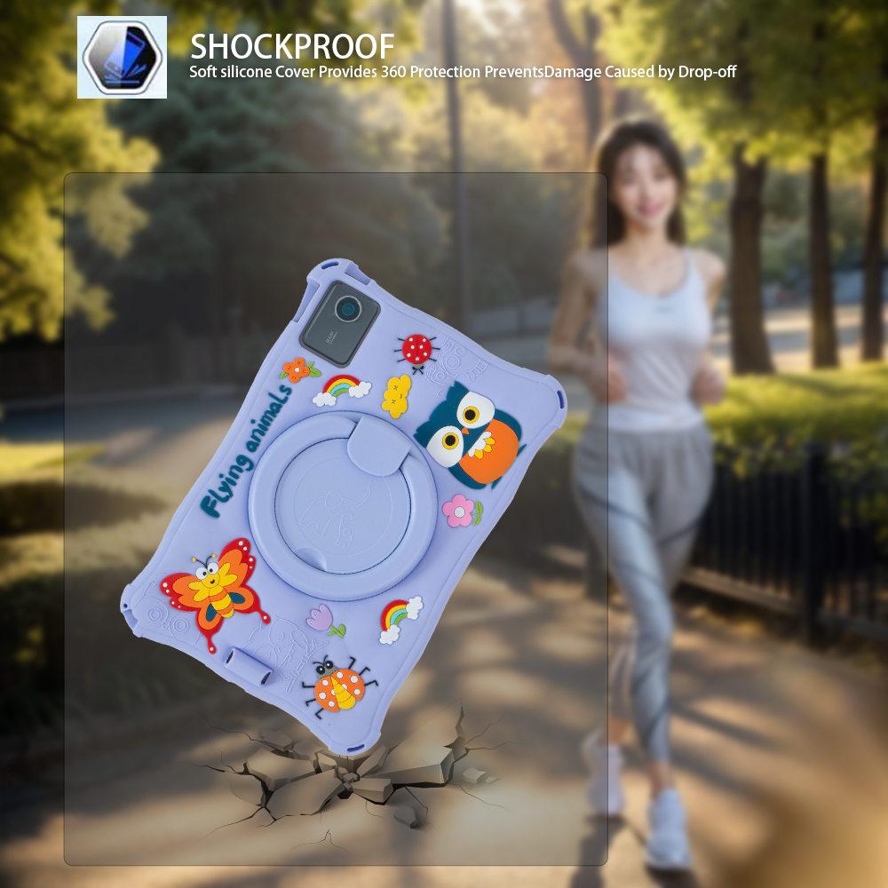 Мягкий силиконовый чехол-подставка для Lenovo Xiaoxin Pad 2025 11 дюймов, вращающаяся мультяшная обложка для планшета для Lenovo Tab M11 TB330FU TB331FC