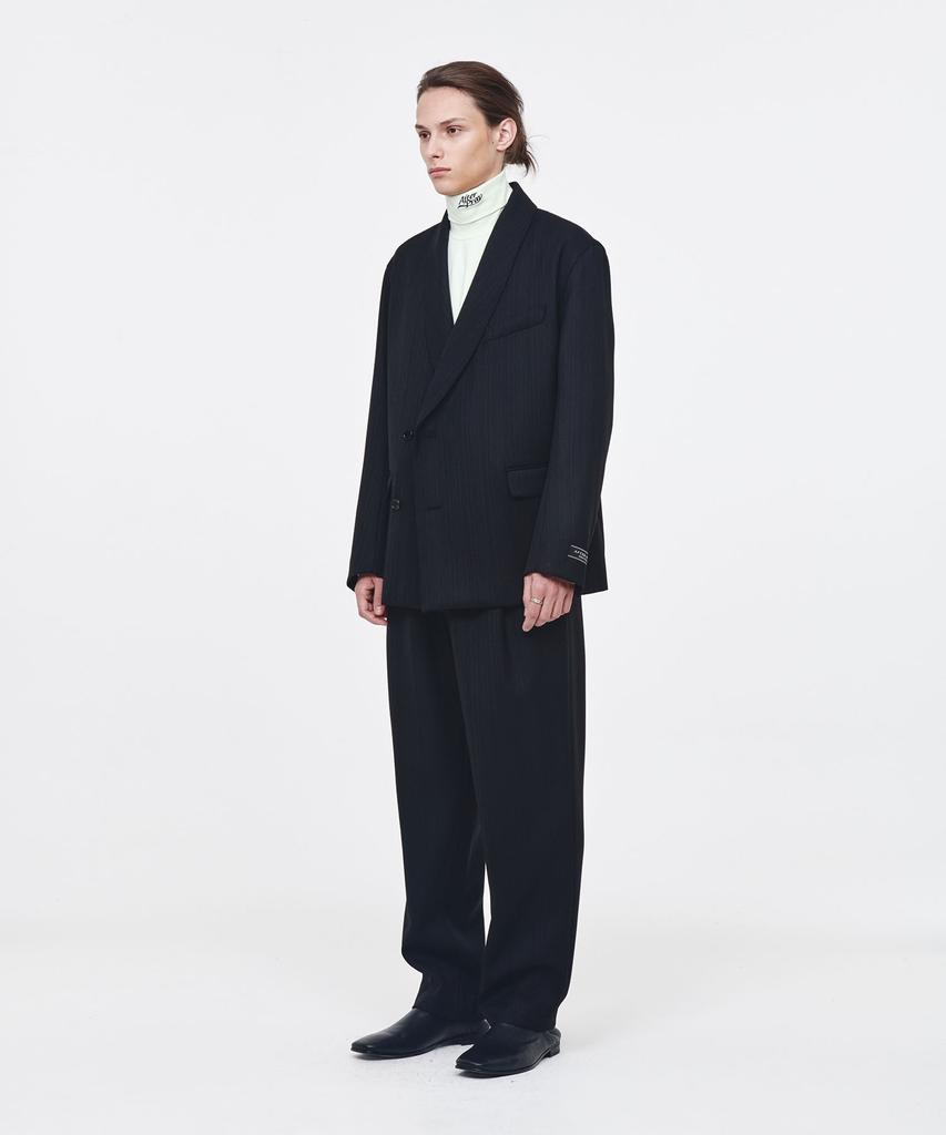Afterpray Shawl Collar Double-Breasted Blazer Black