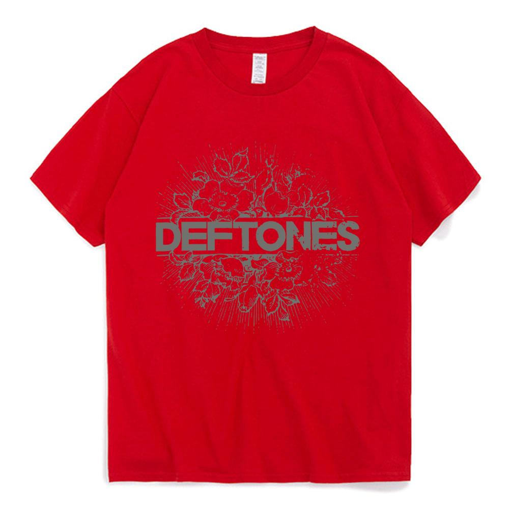 Punk Metal Rock Band Deftones Floral Burst Image T-shirt Men Street Vintage Casual Cotton T Shirt Gothic Harajuku Tee Shirt Male