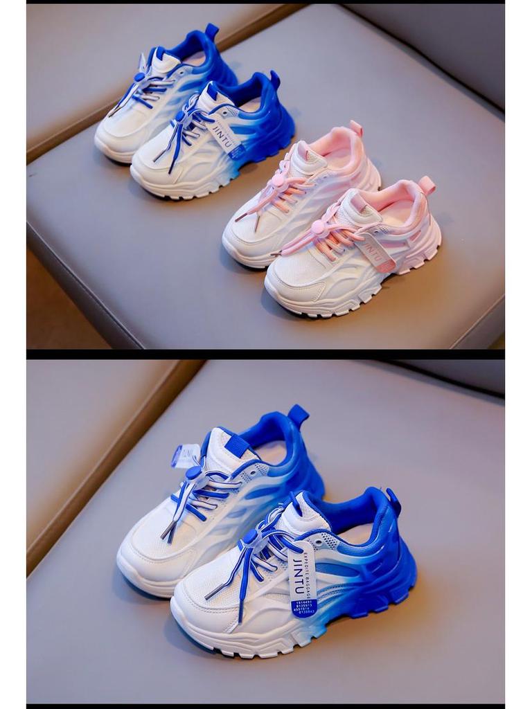 2024 Kids' Double Mesh Sports Shoes for Boys & Girls - Stylish Running Sneakers for Medium & Large Children