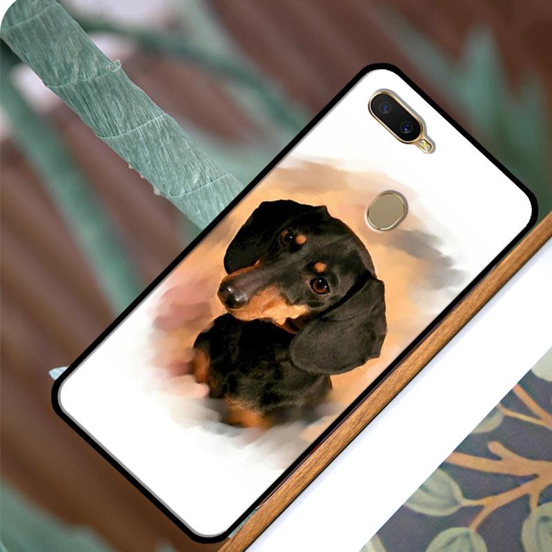 Чехол для собаки таксы для OPPO A83 A91 A93 A1K A15 A3S A54 A74 A94 A5 A9 A31 A53 A52 A72 A53S Задняя крышка