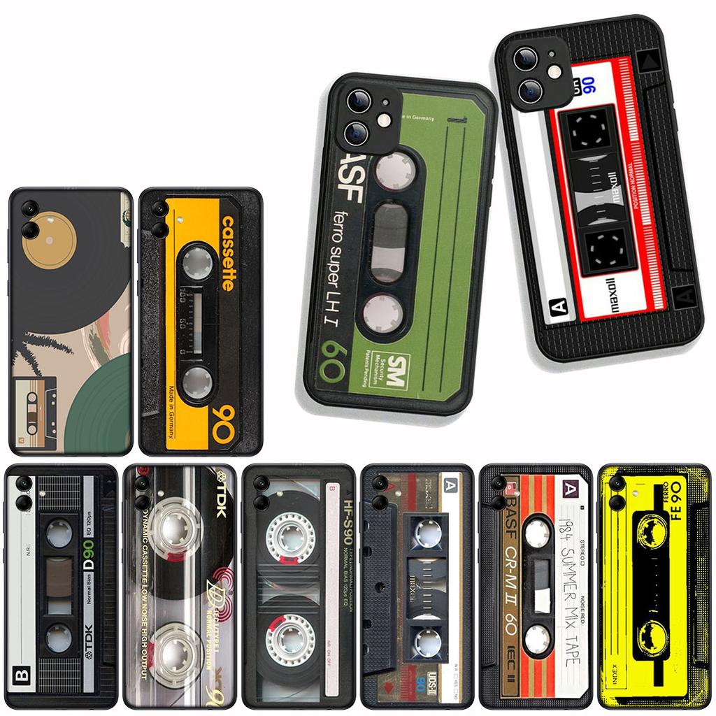 Coque Cover for Samsung Galaxy S25 S23 S22 S24 FE Ultra S10 Plus A05 A06 A15 A16 A26 A35 S10E Case Cassette Tape Music Retro