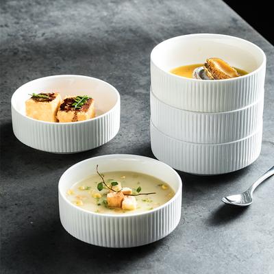Керамическая белая миска с прямым краем, миска для риса, миска для лапши, маленькая суповая миска, новая современная простая бытовая миска, миски для лапши