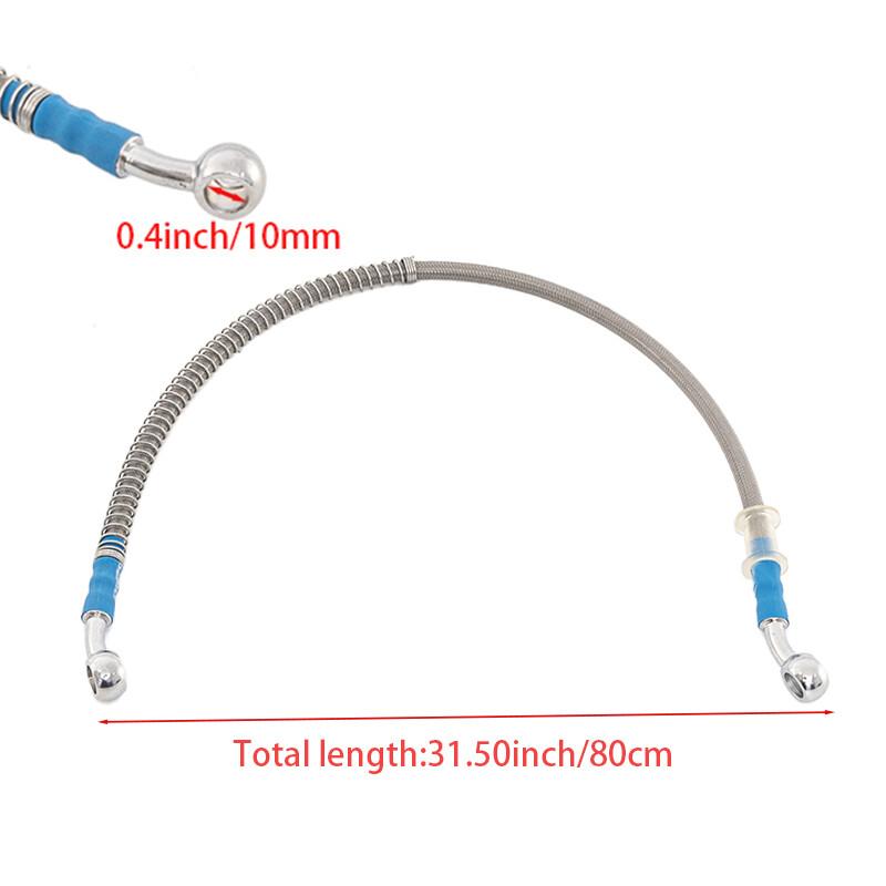 80cm  Motorcycle Brake Clutch Oil Hose Line Pipe Hydraulic Silver Tone Universal