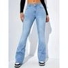 VIONA Women Flare Stretch Moustache Jeans Fashion Skinny Bell Bottom High Waist Gray Denim Pants Lady Classic Y2K Punk Long Trousers