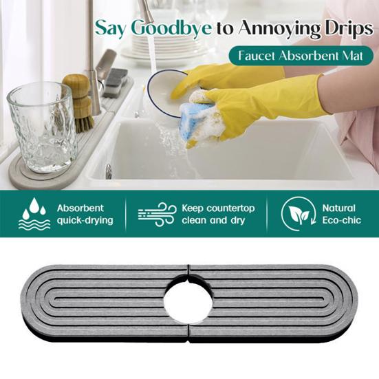 Коврик для крана, защита от брызг, быстросохнущий коврик для кухонного крана, дренажный коврик, впитывающий воду каменный поддон для столешницы в ванной