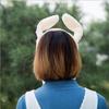 KESYOO Ободок с двигающимися заячьими ушками, милый плюшевый материал, плюшевый аксессуар для волос 20 дюймов для вечеринок и косплея, розовый и белый