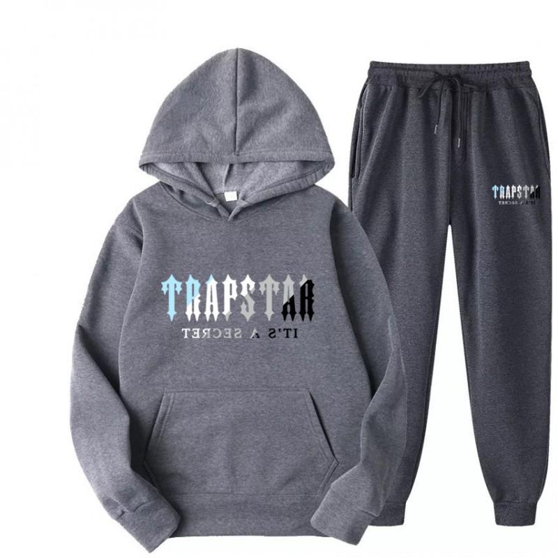 TRAPSTAR Hoodie Set Men Women Fleece Tracksuit Winter Streetwear Couple Outfit