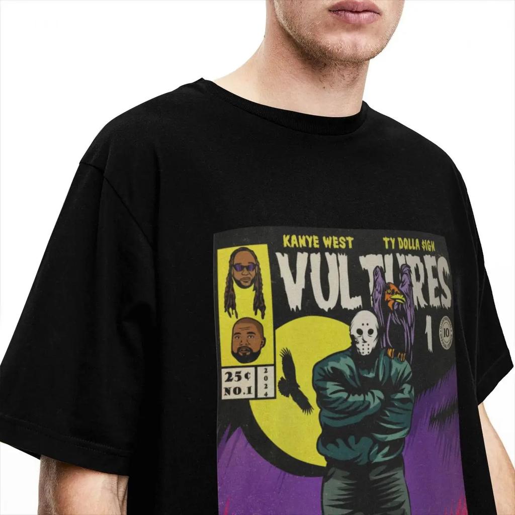 Футболка с надписью «Vultures 1 Album» от Kanye West для мужчин и женщин в стиле хип-хоп, забавная летняя одежда в стиле комиксов