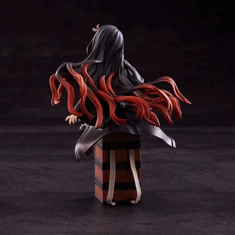15CM Demon Slayer Kamado Nezuko Sitting Figure PVC Figure Toy Present Collection Box Decoration Desktop Set Ornament
