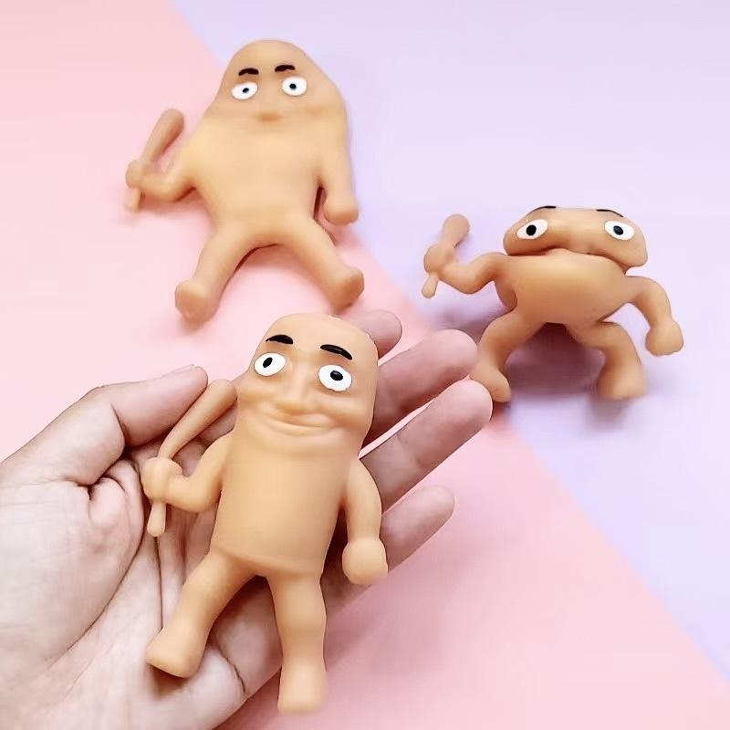 Каваи Тунг Тунгтунг Сахар Игрушки-мялки Коллекционные Вирусные Игрушки для развития мозга Фиджет-игрушка Деревянный человечек Игрушки для снятия стресса Фигет