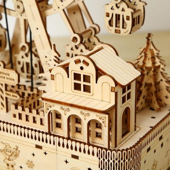 Cell Brain Mood Light Music Box Music Box 3D Wooden 3D Puzzle Ferris Wheel, Korean Popular Puzzles