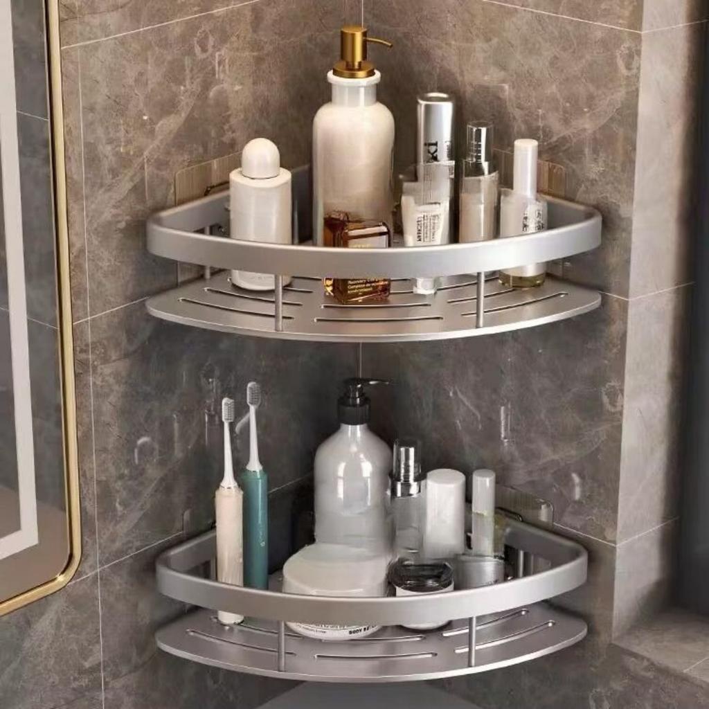 Ванная комната прямоугольная треугольная корзина присоска настенная алюминиевая душевая комната треугольная неперфорированная угловая полка для ванной