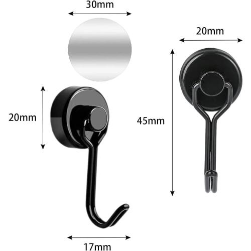 [2024 New Improved Sticker Included] Stainless Steel Magnetic Hooks with Magnets, Rust-Resistant, 15kg Vertical Load Capacity, Suitable for Kitchen, O