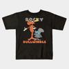 Boys Girls Soft Cotton Graphic Tees Rocky And Bullwinkle T-shirt Breathable Daily School Wear Kids T-Shirts