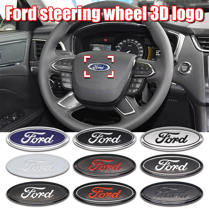AAANK1 5.8cm Car Steering Wheel Center Badge Logo Sticker Steering Wheel Logo Sticker For Ford Focus 3 MK2 Fiesta MK7 Mondeo MK4 Fusion