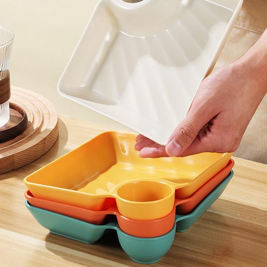 Dumpling Plate Non-slip Stackable Plastic Dipping Saucer Sushi Dish