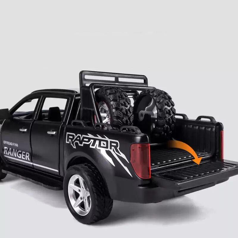 1/32 Ford Raptor F350 Пикап Модель автомобиля из сплава Литой металл Внедорожники Модель автомобиля Симуляция Звук и свет Детские игрушки Подарок