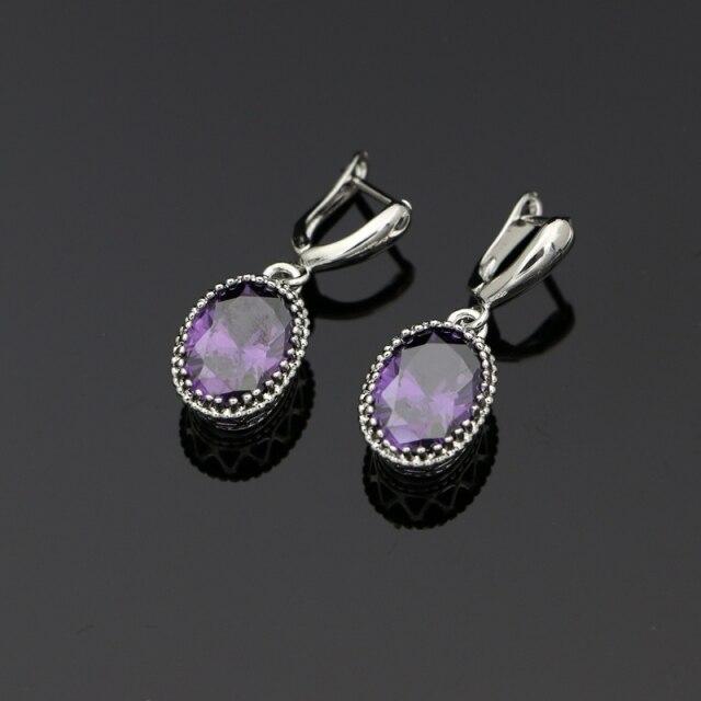 Natural Oval Mystic Rainbow Zircon Dangle Earring 925 Sterling Silver Jewelry Drop Crown Earrings For Women