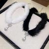 Winter Fluffy Snowflake Pendant Necklace: Elegant Clavicle Chain Choker for Women
