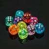 10pcs Standard 14mm Transparent Game Dice 6-sided Colored Game Dice Suitable for Children and Adults Playing Games