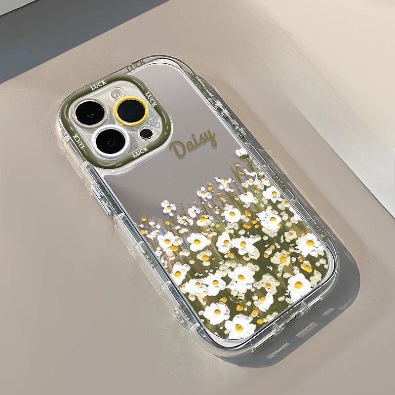Розовые розы подходят для чехлов для iPhone16 Mirror Phone, Apple 15promax, Fresh and Clean 14 Flowers, 13