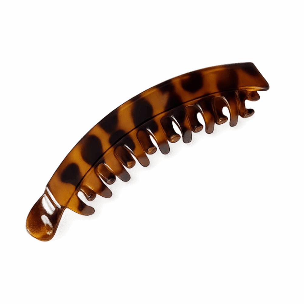 Natural Fluffiness Tortoiseshell Pattern Ponytail Barrettes Large Size Banana Hair Clip Women