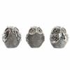 Decorative Figurine - Chrome Owl - Silvery - 12x11x14 Cm - Set of 3 Units
