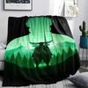 1PC Demon Slayer Black Patterned Flannel Blanket Suitable For All Seasons For Home Decor Warmth And Comfort Gifts Holiday Present