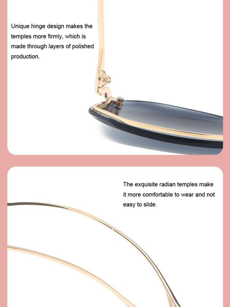 Роскошные круглые солнцезащитные очки с градиентом, женские металлические изогнутые дужки, очки Ocean, модные солнцезащитные очки без оправы, женские UV400