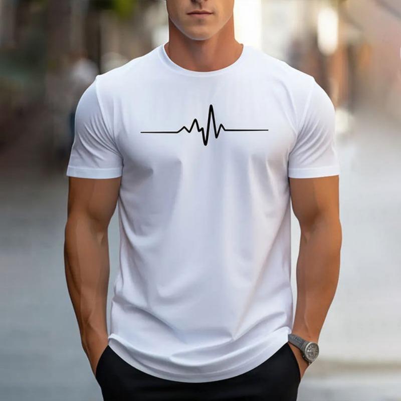Мужская летняя простая дышащая футболка с коротким рукавом и круглым вырезом, повседневная футболка с буквенным принтом, модная уличная футболка с фото в стиле темперамент