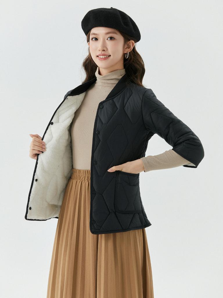 Женская легкая теплая хлопковая подкладка с рукавом семь восьмых Женская домашняя хлопковая одежда Хлопковая одежда с наполнителем Можно носить поверх топа 2509