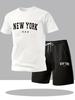 Men's Plus Size Summer Fitness T-shirt & Shorts Set - Round Neck, Casual Sportswear