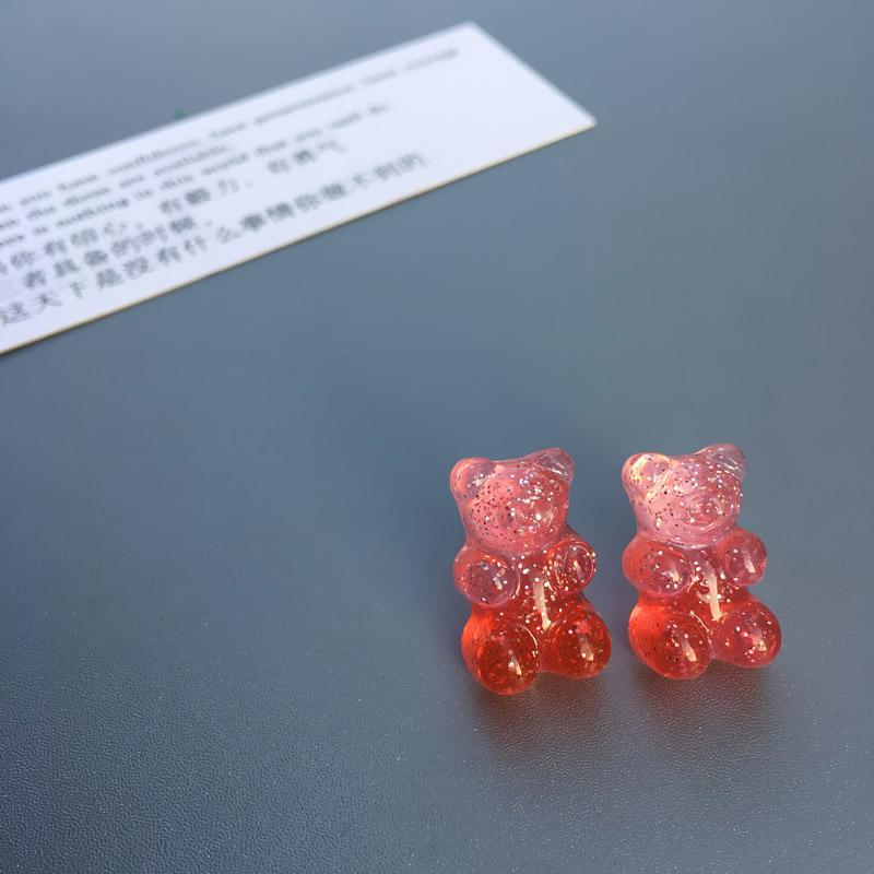 Горячая распродажа модные ювелирные серьги многоцветный милый подарок для женщин девочек пластиковый медведь животное 1 пара