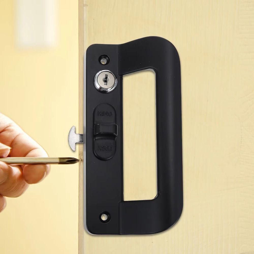 Aluminum Zinc Zinc Alloy Anti-theft Door Lock Set with Handle Flush Lock Kit Balcony Sliding Door