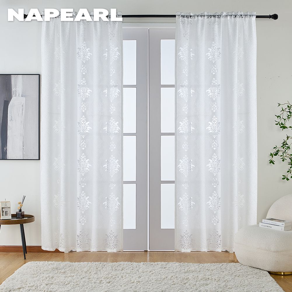 1 шт. NAPEARL 10% затемнение модный классический тюль универсальный жаккардовый прозрачный занавес для кухни гостиной спальни балкона окна домашнего декора