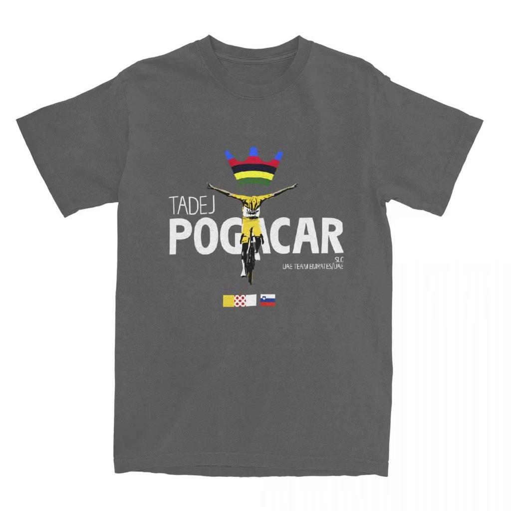 2026 Унисекс Футболка Велокомандная Tadej Pogacar Хлопковая Одежда Летние Шорты Tour De France Оранжевая Футболка