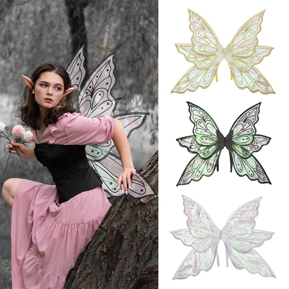 Sparkling Organza Butterfly Wings Girls Angel Wings  for Halloween Dress Up Party Favor Gift