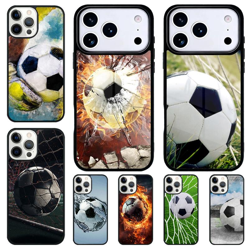 Football Passion Soccer Ball Bumper Phone Case for iPhone 17 Air 16 15 11 12 14 13 Pro Max Shockproof Cover