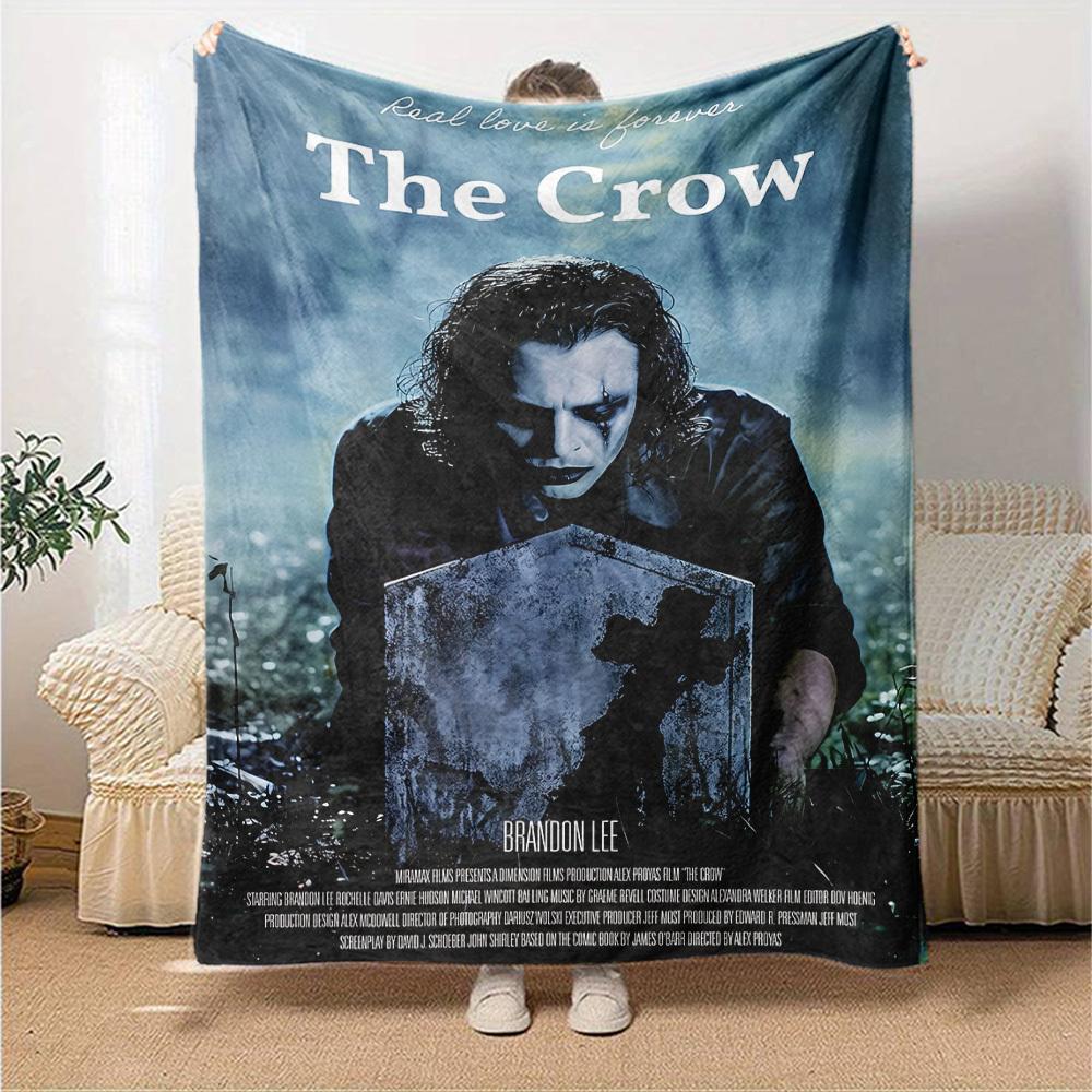 1pc Real Love Is Forever The Crow Throw Blanket Soft Flannel, Cozy All Season Polyester Perfect for Home, Office
