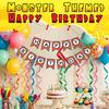 VitalCozy Anime Theme Dragon Happy Birthday Bunting Banner Pre-string with Black Letters Birthday Decoration Banner for Anime Party Supplies