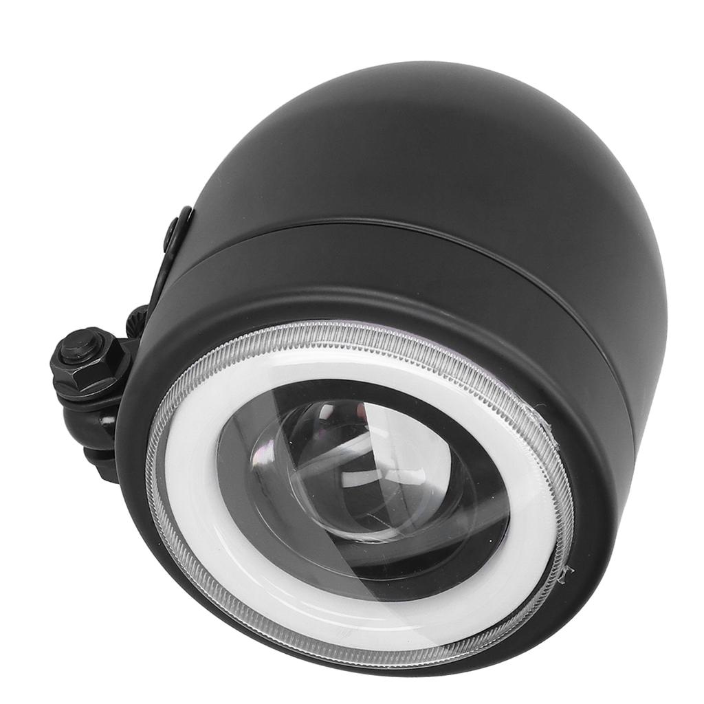 LED Headlight Vintage Round Angel Eye Front Lamp Fit for Motorcycle Cruiser Choppers Bobber Cafe Racer(White Yellow