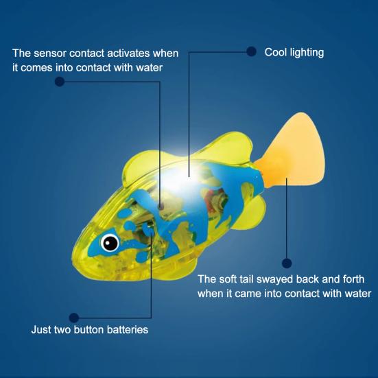 4/6 шт. Электронная рыбка-игрушка, активируемая водой, Водонепроницаемая роботизированная плавающая рыбка со светодиодной подсветкой, Светящаяся интерактивная рыбка-игрушка для ванны, бассейна, аквариума