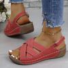 Fashion Women's Open Toe Platform Wedges Sandals Summer Retro Casual Heeled Sandals for Women Outdoor Plus Size Women's Platform Shoes