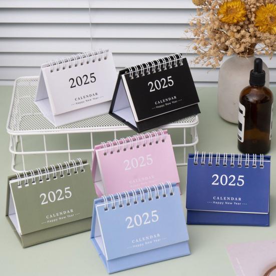 2025 Desk Calendar Flip-top Coil Calendar Schedule Planner To Do List Notepad Time Management Organizer Home Office School Supplies