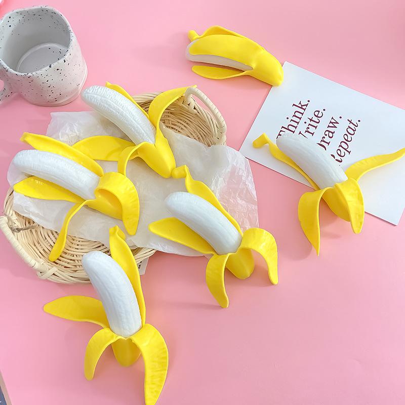 Милые фрукты, мягкие шарики для снятия стресса, сенсорная игрушка, сжимающая игрушка для снятия стресса, ручная игрушка против беспокойства, банан, эластичная медленно растущая игрушка