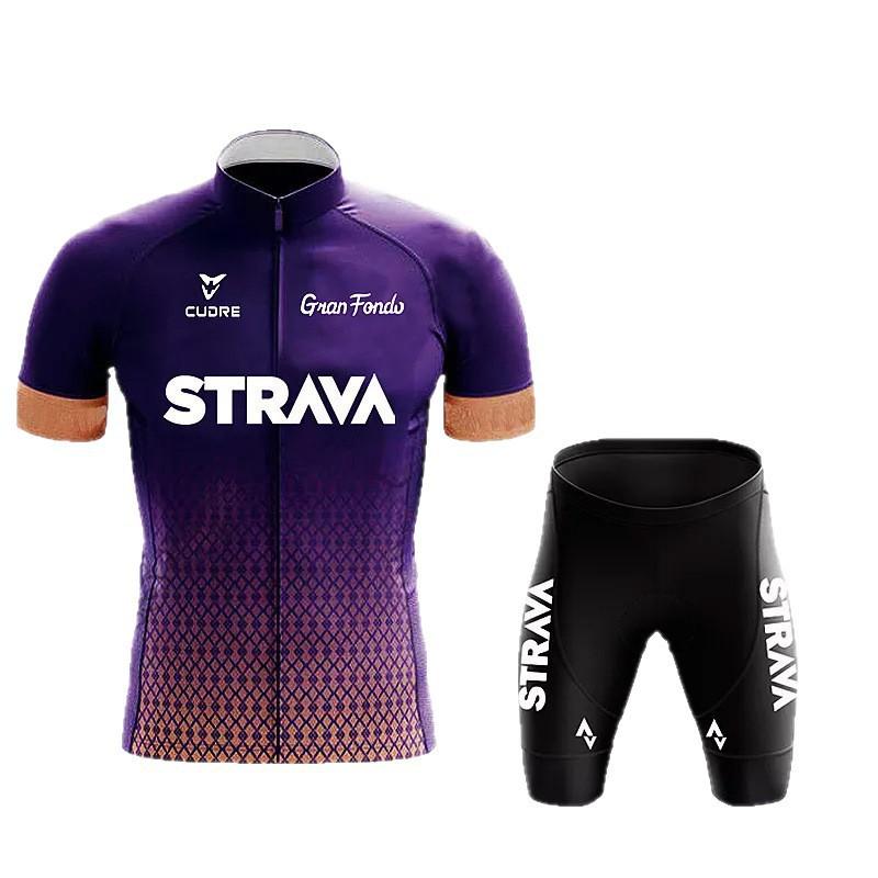 Men Women Cycling Jersey Set Quick Dry Breathable Bike Short Sleeve Top Compression Shorts
